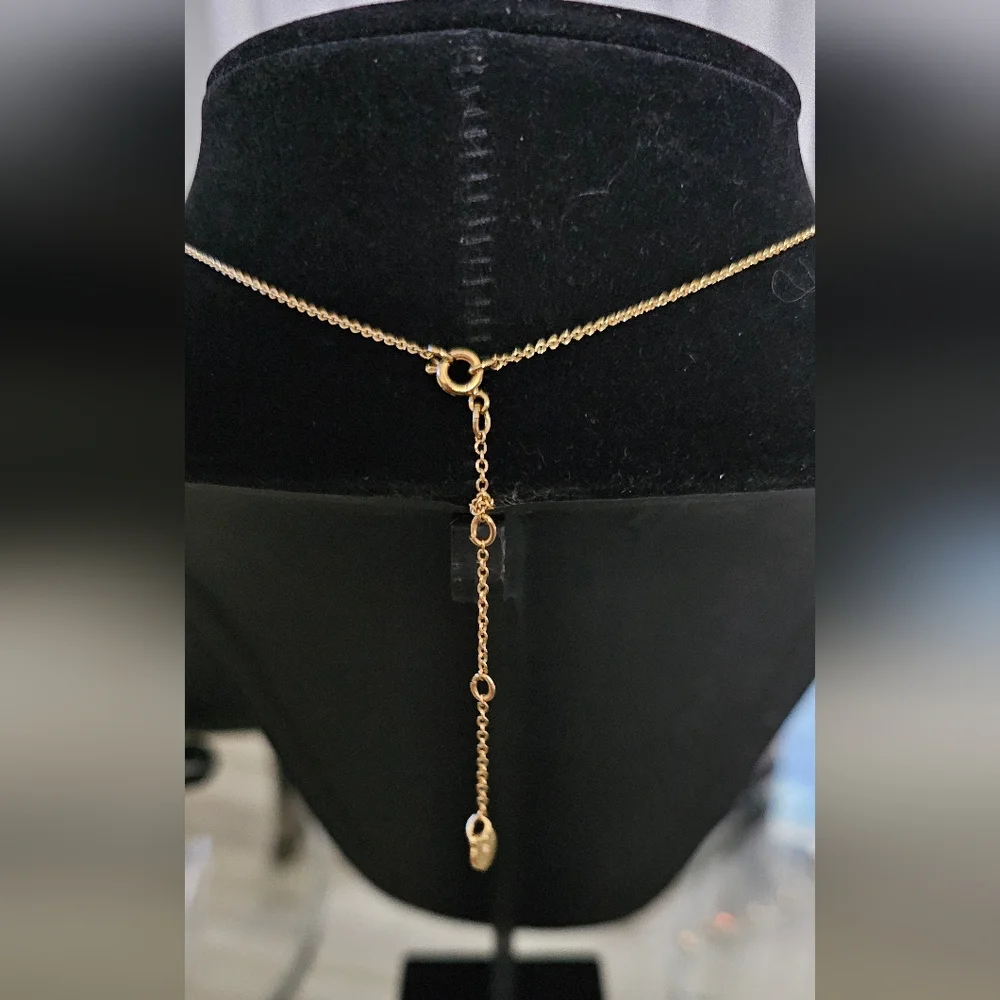 Stella & Dot Gold Bar Choker Necklace with Rhinestones | Minimalist Layering Jew - Picture 3 of 3